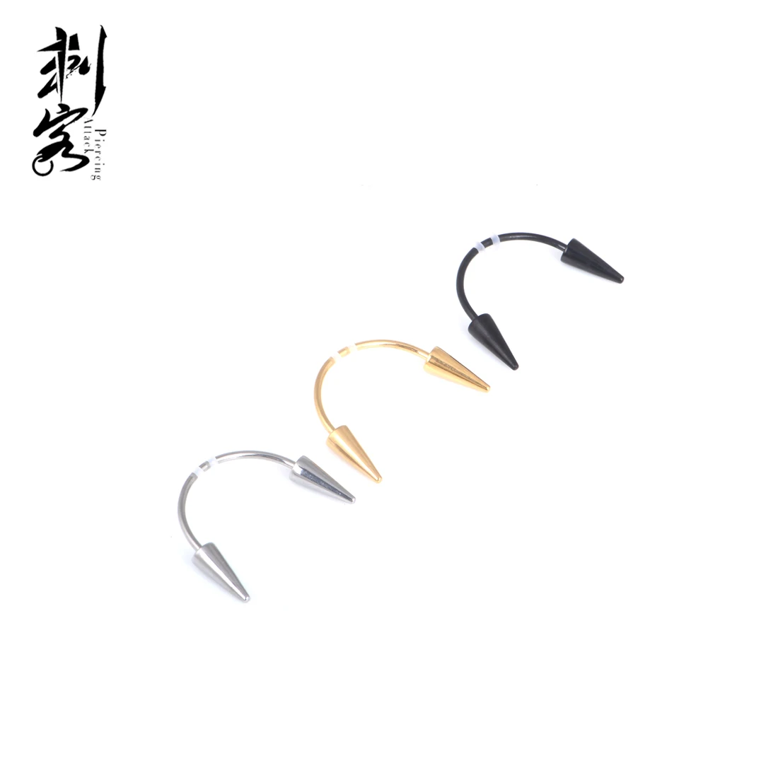 316L Surgical Stainless Steel Smiley Vampire Fangs Horseshoe Piercing