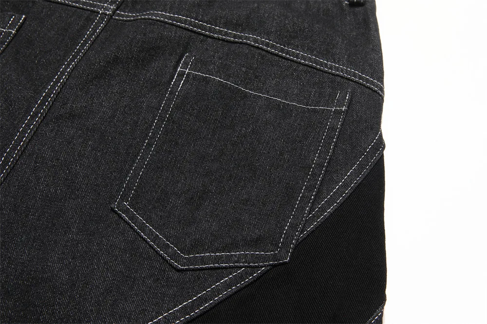 Straight Denim Shorts 80%cotton Jeans Fabric Street Style Breathable Custom Washed Casual High Waist Knitted Short for Men