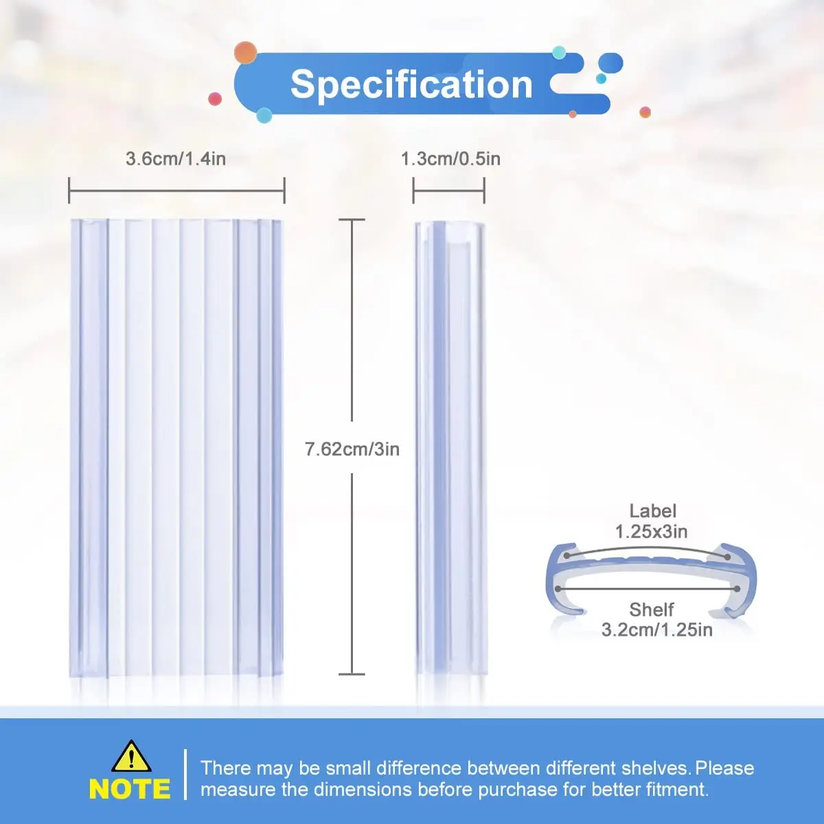 Wire Shelf Label Holders Plastic Wire Rack Label Holder Compatible with Metro 1-1/4in Shelves