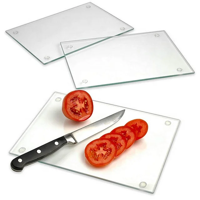 Clear Tempered Glass Cutting Board, 12 x 16 inches, Smooth Surface, Scratch, Heat, Shatter Resistant, Dishwasher Safe