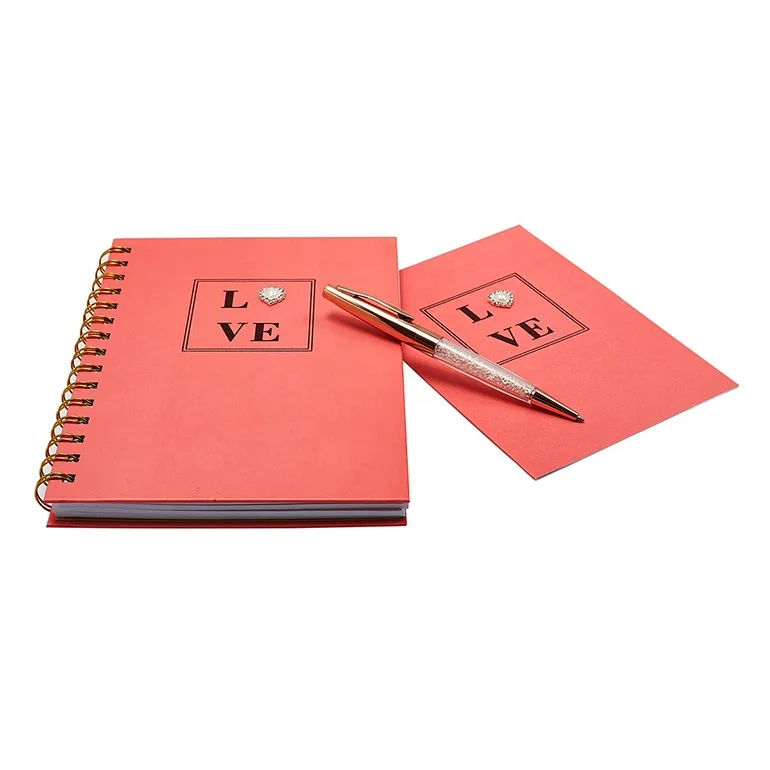 2020 New Designed Whole Fancy Gold Foil Love Notebook And Pen Set, Free Sample Office Stationery Gift Set