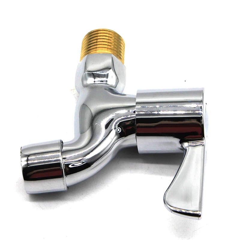 Grosna China Bathroom Basin Washing Machine Chrome Plated ABS Plastic Single Handle Zinc Wall Taps Cold Water Bibcock