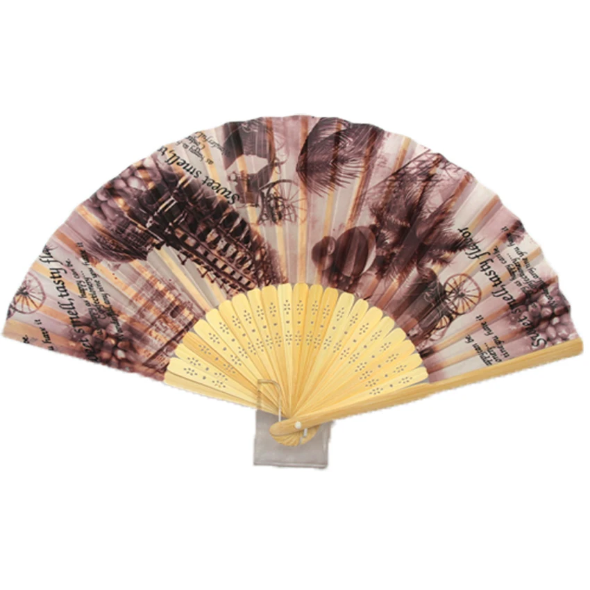
bamboo folding hand held souvenir fan for favor 