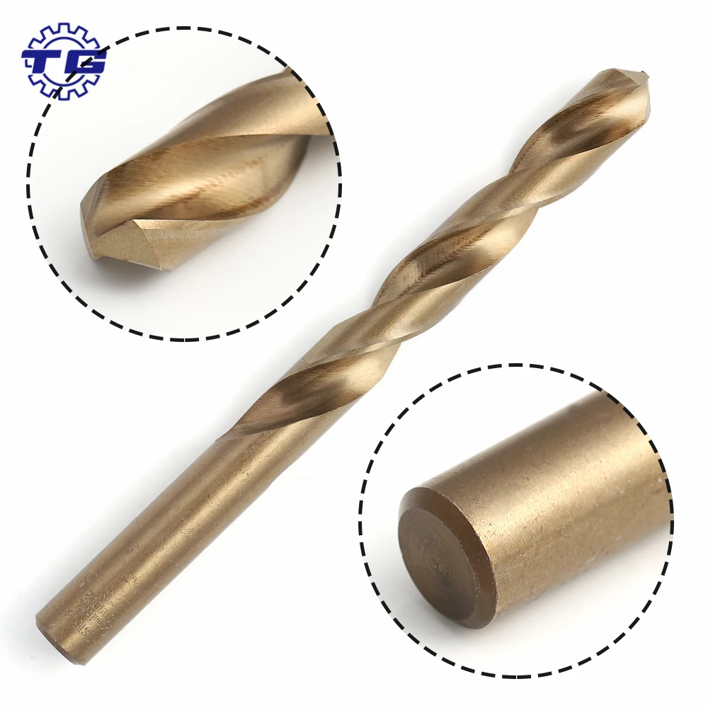 Tiangong 10pcs 13.0mm Din338 fully ground HSS drill bits cobalted cobalt twist drill bit for metal drill