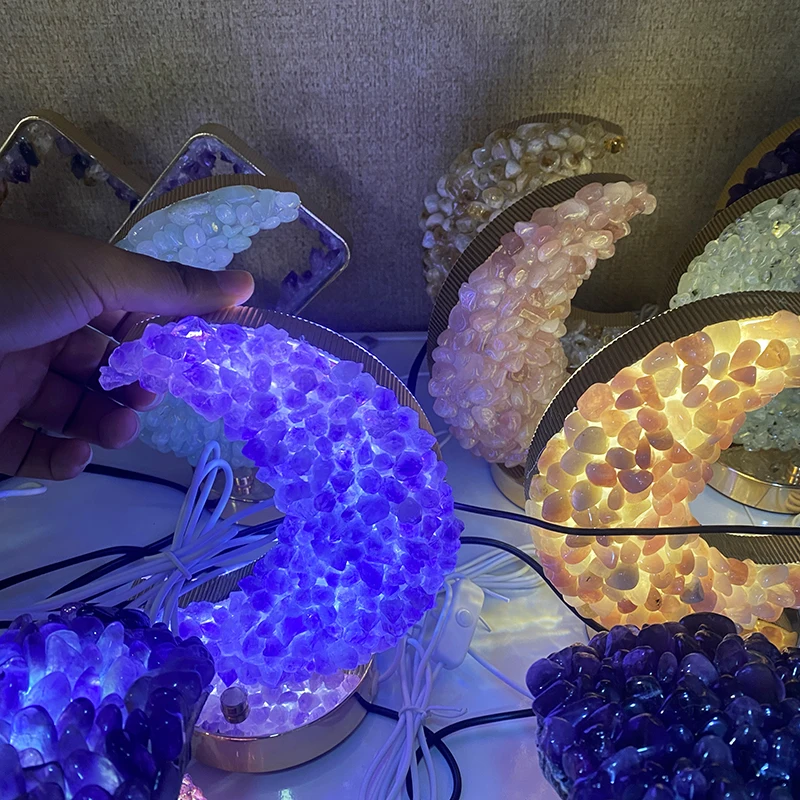 New Arrival crystal chandelier Healing Stones Crystal Citrine Lamp For crystal crafts home decoration