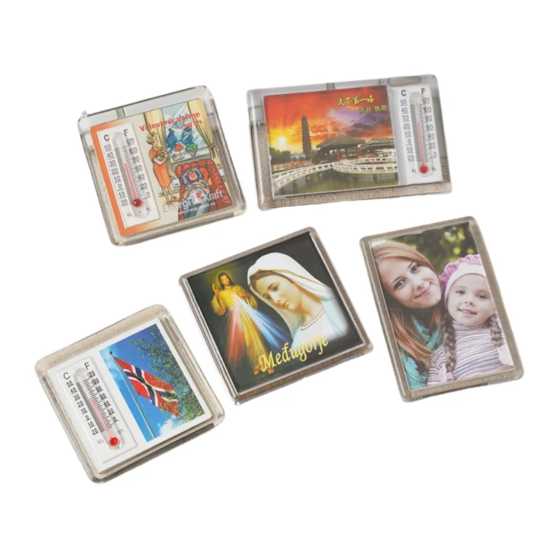 Acrylic Plastic photo frame magnetic travel photo frame display small photo refrigerator sticker