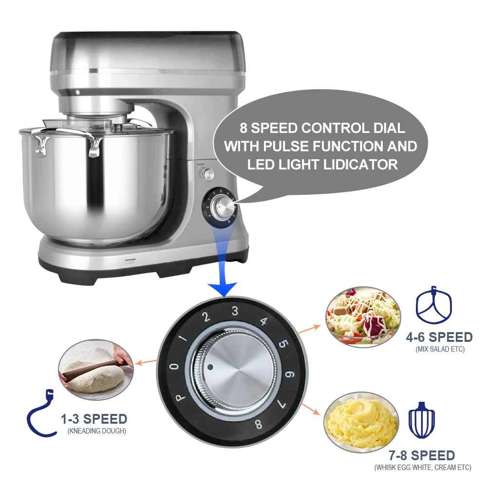 Customized 10L Home Standing Dough Food Cake Mixer Planetary Electric Home Kitchen twin dough hooks Food Mixers