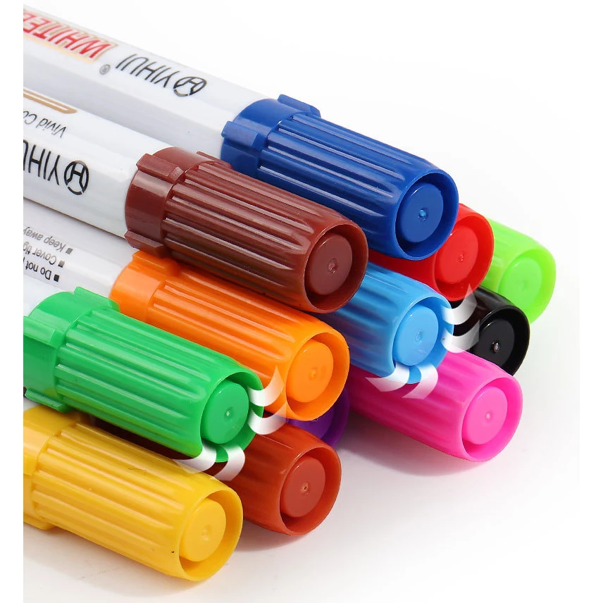 Large capacity 12 color erasable whiteboard pen office writing board thick headed message marker pen