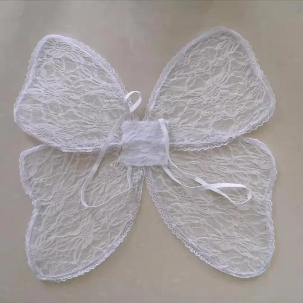 2019 new coming kids fairy party double  gauze lace butterfly wings for party halloween decoration