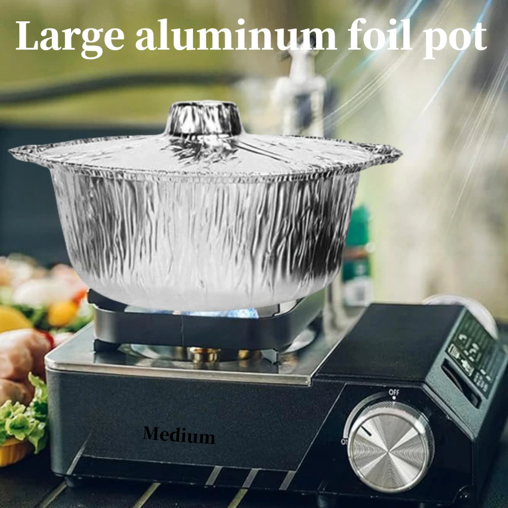 Одноразовые алюминиевые кастрюли с крышками большие емкости