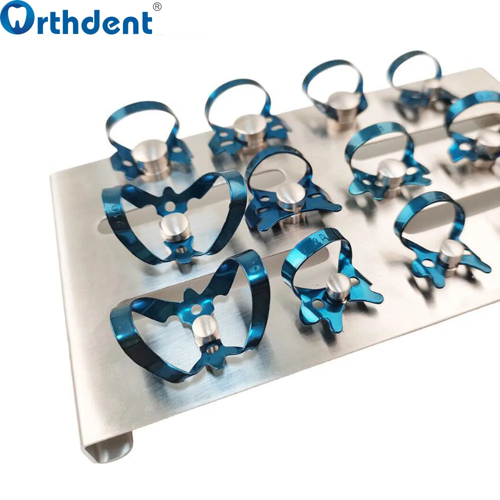 Зубные резиновые зажимы держатель из нержавеющей стали набор 12 лотков для стерилизации хирургические инструменты автоклавируемая Зажимная подставка