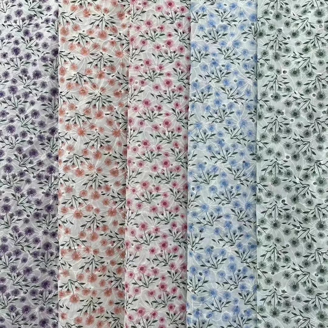 New chiffon printed embroidered fabric flower dress lace embroidered curtain fabric