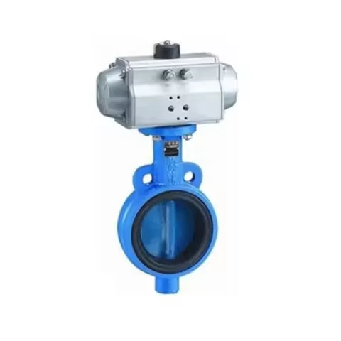 Hot Selling DN50 Ductile Iron Epdm Ptfe Motor Electric Actuator Exhaust Water Actuators Rubber Seal Wafer Butterfly Valve