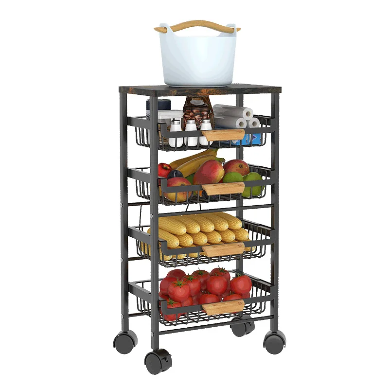 Drawer Design 5 Layers Removable Kitchen Bathroom Storage Organizer Rack Rolling Trolley Cart