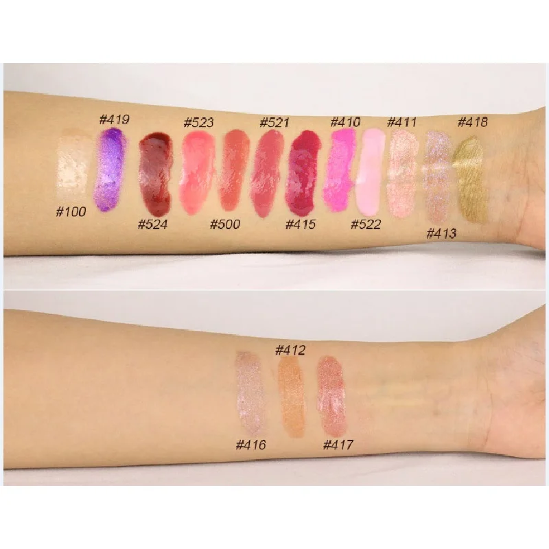 
24 Colors Nude Shiny Clear Glitter Lip Gloss Pigment Long Lasting Waterproof Lipgloss Private label Low MOQ 