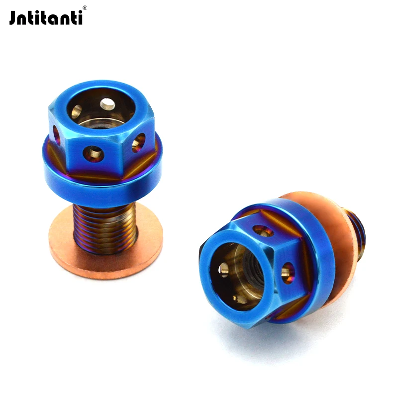 Jntitanti Drilled Hex Gr.5 Titanium Alloy Oil Drain Plug Ti-6Al-4V Auto Engine Gear Oil Drain Plug M12x1.25 with Magnetic