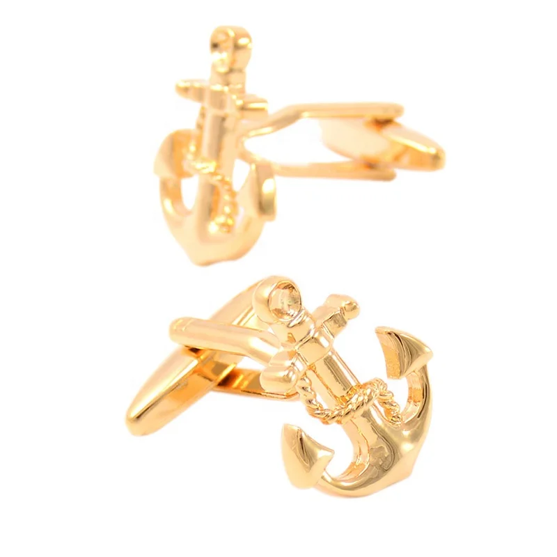 SAVOYSHI Trendy Silver Gold Anchor Cufflinks for Mens Brand Cuff buttons Fashion High Quality Cuff links Gift Jewelry Wholesale