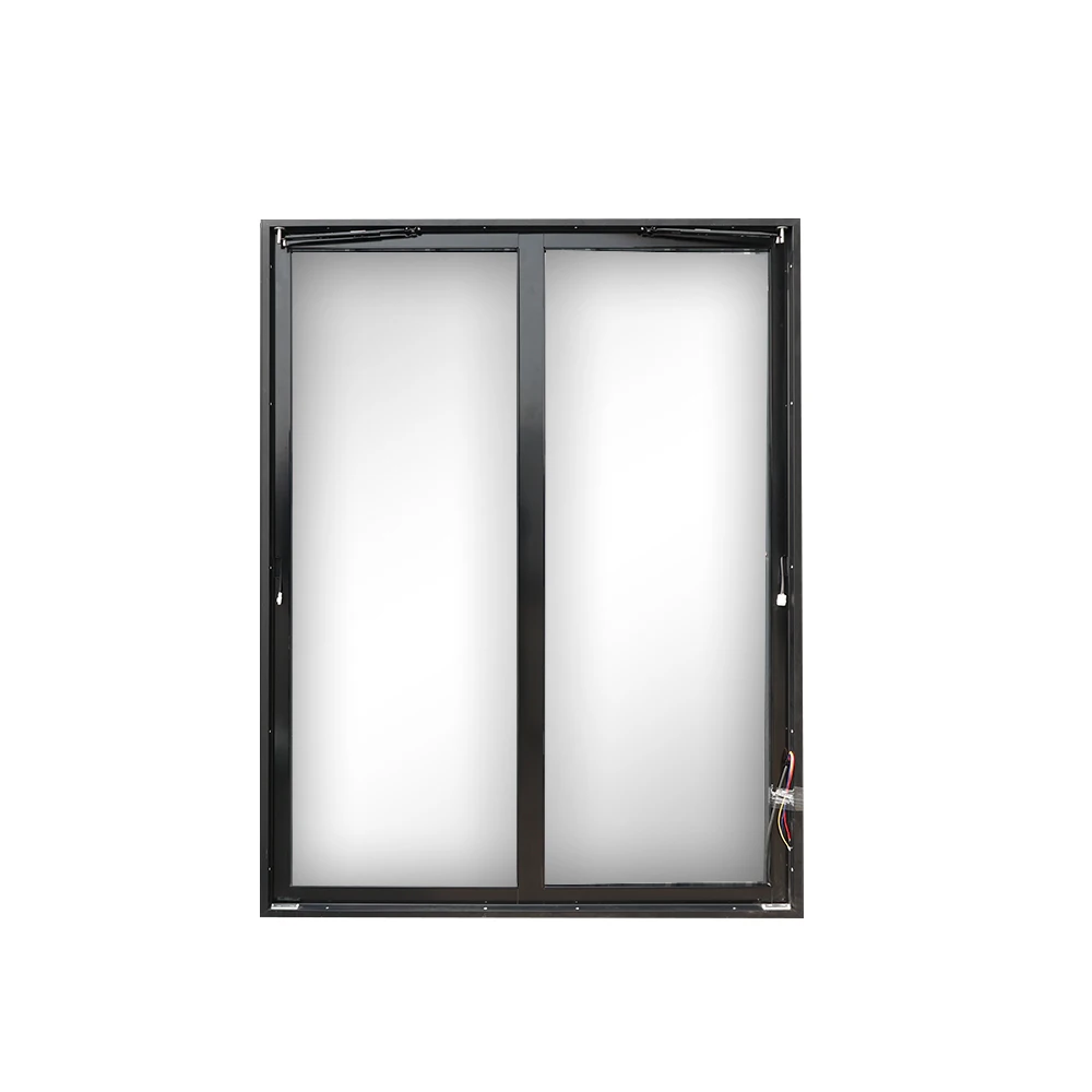 Automatic Hold Open Curved Handle Insulated Freezer Glass Door with Magnetic Gasket Seal