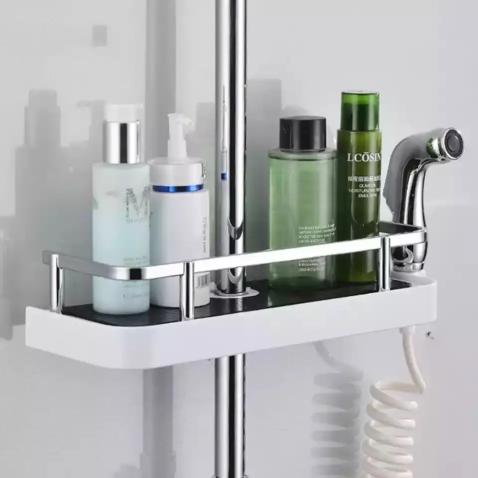 Bathroom ABS Accessory Sets multifunction Wall Mounted bathroom Shelf for shower caddy