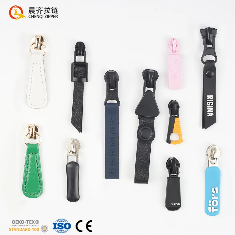 Factory Price Design Logo Custom Logo 5# 8# Colorful Pattern Injection Moulding Zipper Slider Puller Pull For Jackets