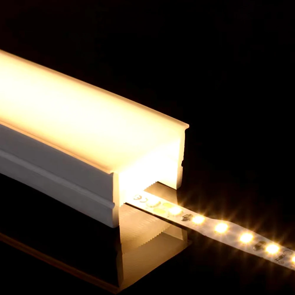 12x12mm Flexible Silicone Tube for LED Strip Profile for Cabinets Wardrobes Wine Cabinets Bookshelves Ceiling Walls