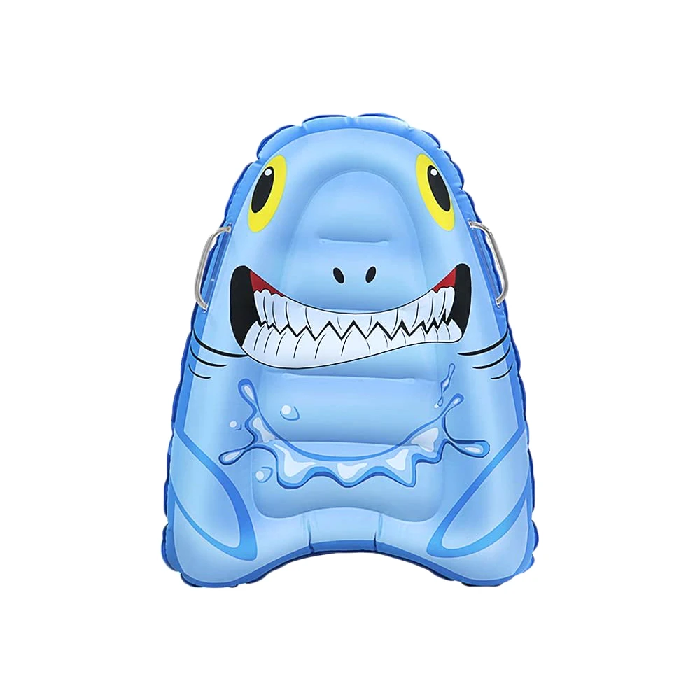 Child pool float board for kids shark surfboard inflatable surf body board with Handles