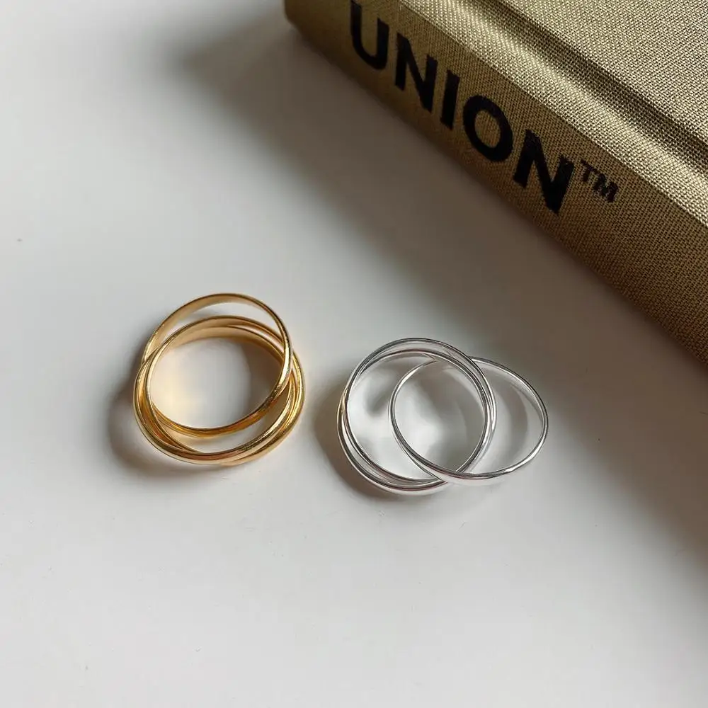 Vianrla 3 Round Band 925 Sterling Silver Fashion Jewelry Ring Daily Party Ring