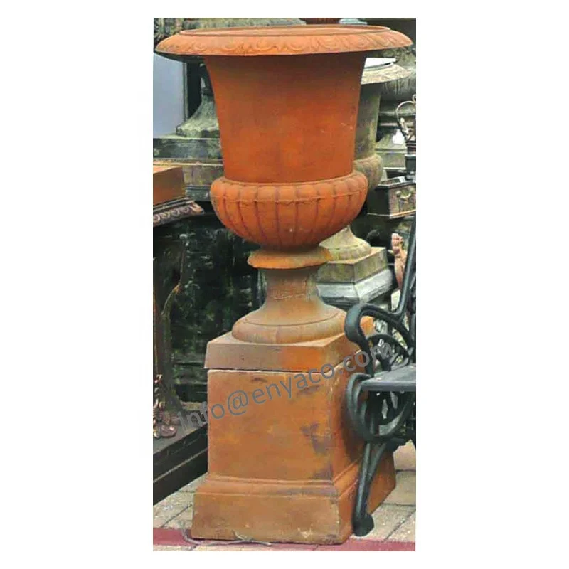 Classic French Urn for Garden, Antique Planter Outdoor Cast Iron Flower Pots
