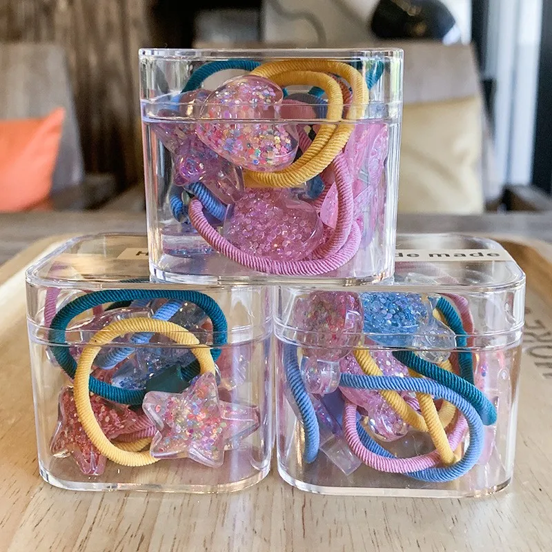 Elastic Hair Bands 10pcs Per Box Hair Tie Sweet Lovely Bear Rubber Band For Kids Children