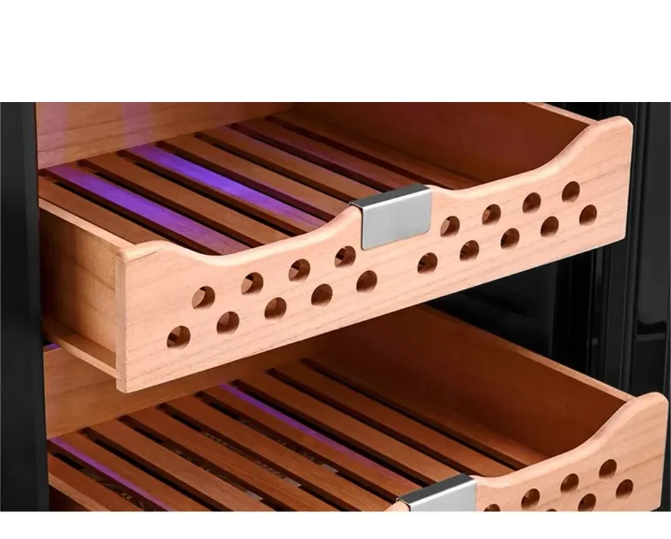 High Quality 1400 Cigar Cabinet Commercial Cigar Display Smoke Room Custom Led Light Large Upright Cigar Cabinet