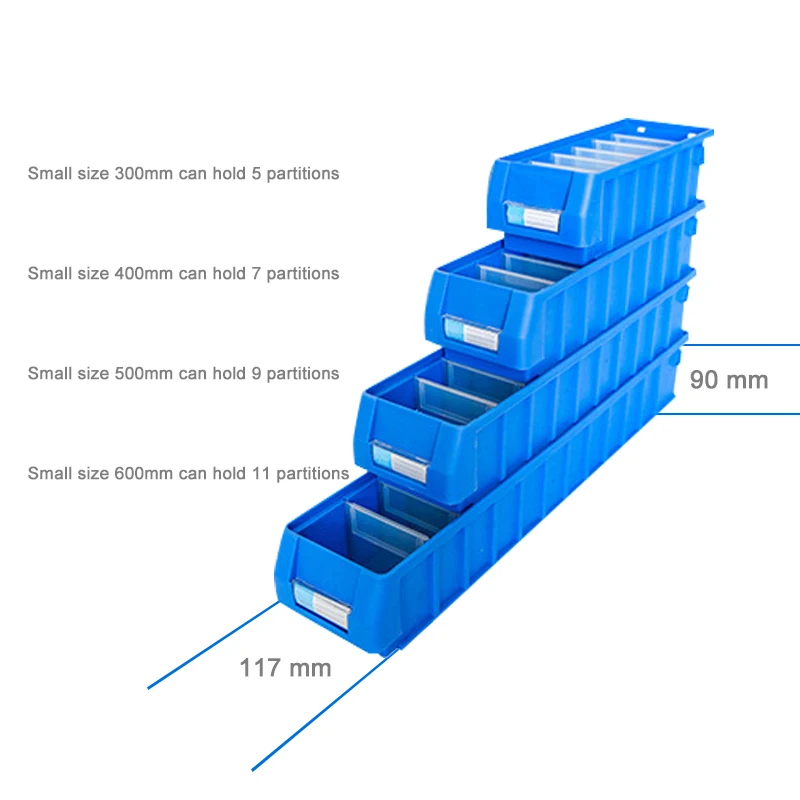 Large capacity parts storage box with partitions for  warehouse
