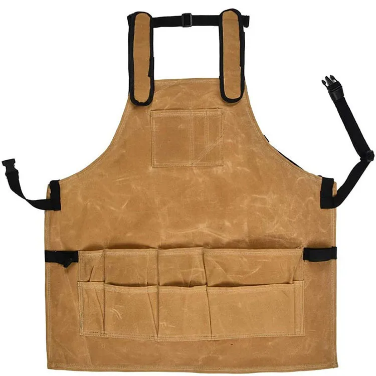 27 Heavy Duty Durable Multi-Use Shop Waxed Canvas Work Tool Aprons with Pockets for Men and Women