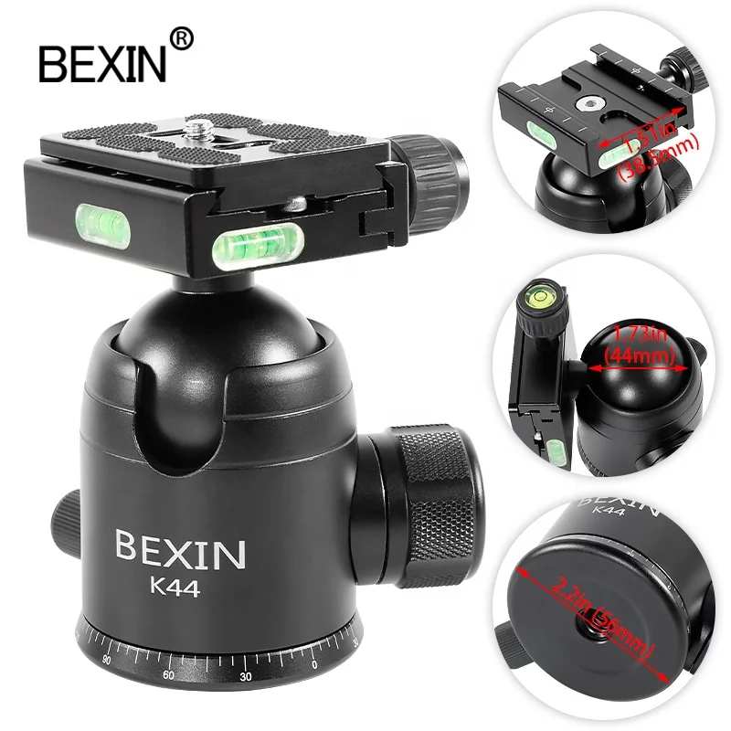 BEXIN Professional Stabilizer Gimbal Tripod Head 360 Degrees Rotatable Panoramic ball head with Plate for DSLR Video Cameras
