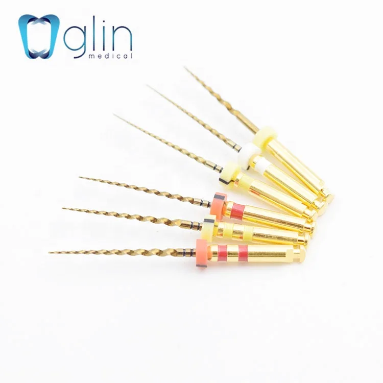 Glin G-Endo Gold Rotary Files Niti Heat Activated Dental Files Assorted 21mm 04 Taper 06 Taper