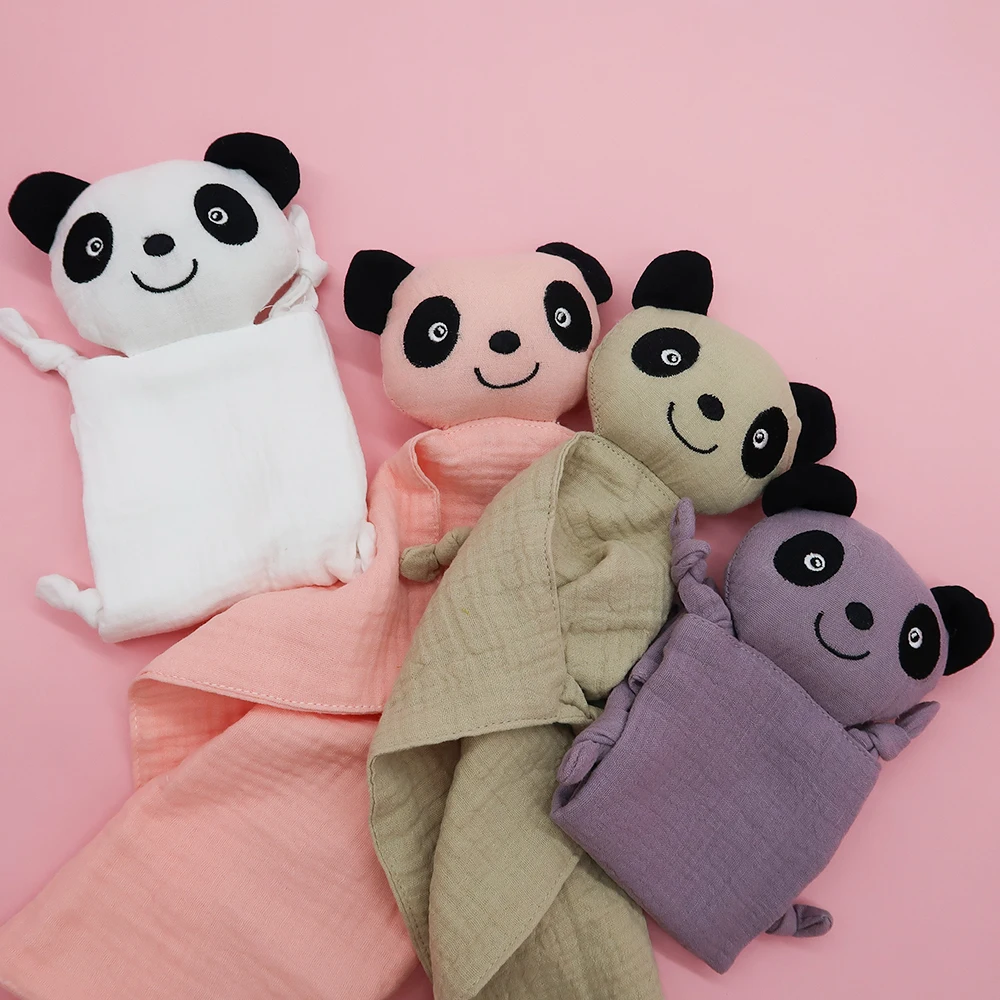 Baby Stuffed Bear Fox Owl Cat Soothing Towel Cute Plush Security Blanket Newborn Baby Soothing Comfort Towel Animal Head blanket