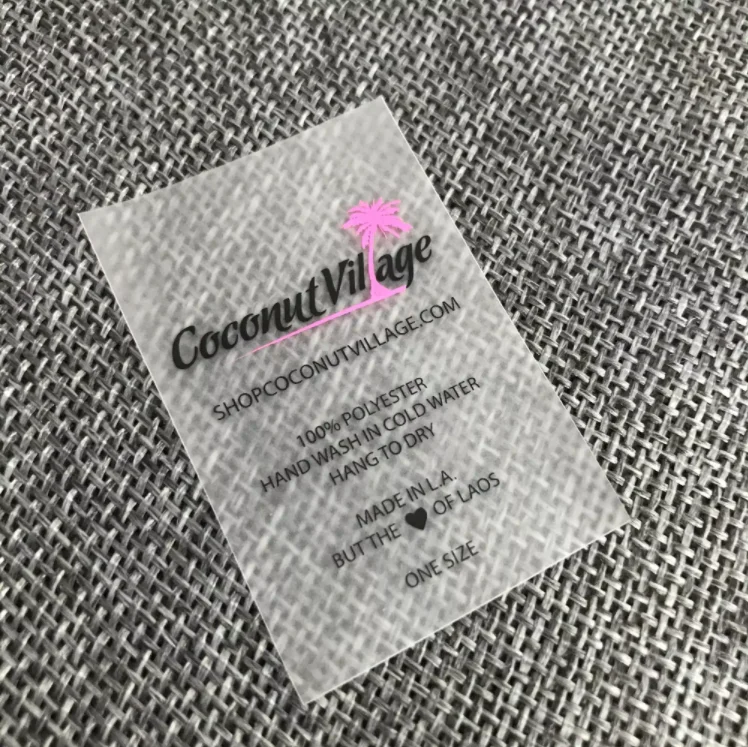 Washable TPU Heat Transfer Label Custom Printed LOGO Plastic Silicone TPU Label For Swimwear And Garment