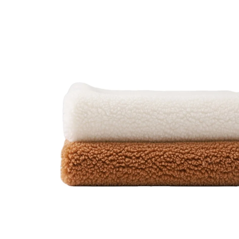 wholesale solid color 100%polyester 700gsm plush fabric sherpa fabric for coat toy pillow blanket