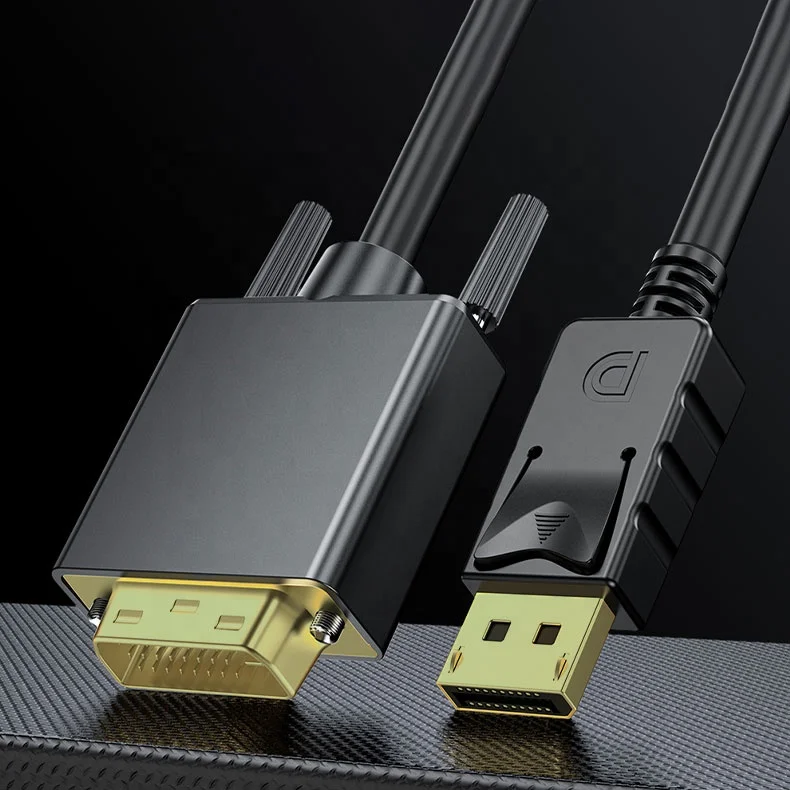 Display Port Male to VGA Male Cable Support 1080P@60Hz Gold Plated DP to VGA Connector Cable for PC Computer HD TV