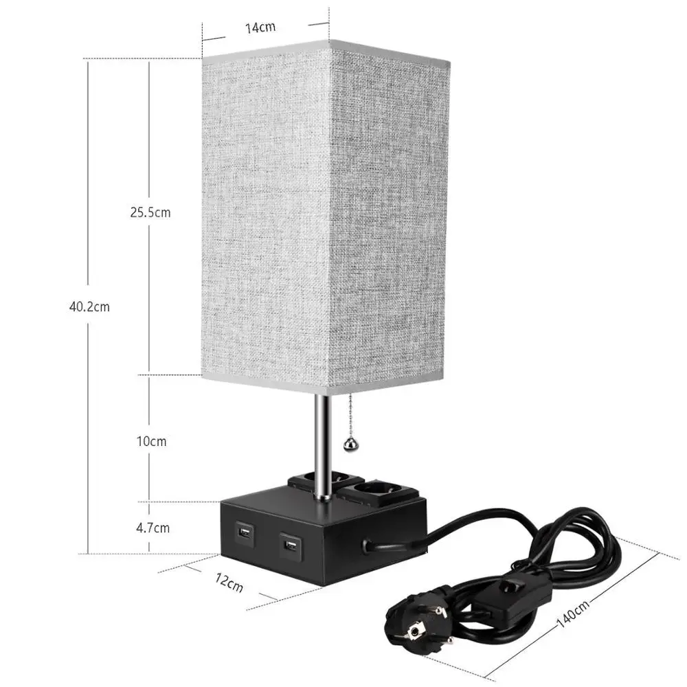 2020 Amazon hot new bedside table lamp with usb port