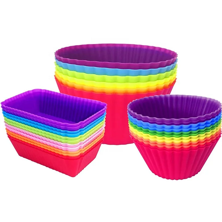 Non Stick Muffin Cupcake Liners Cupcake Holder Silicone Mold Customized Muti Colors Reusable Moulds Silicone Baking Cake Cup