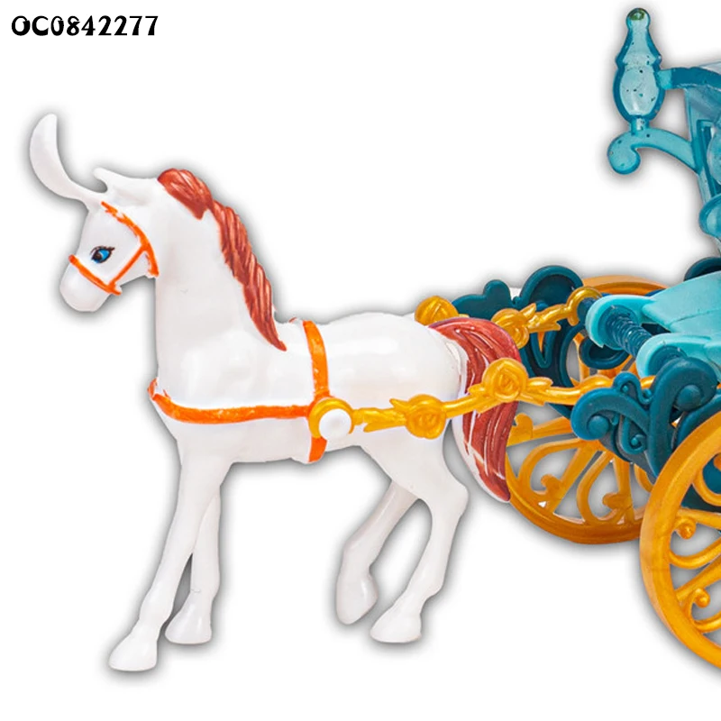Newest girls fashion princess doll carriage plastic horse carriage toy for kids