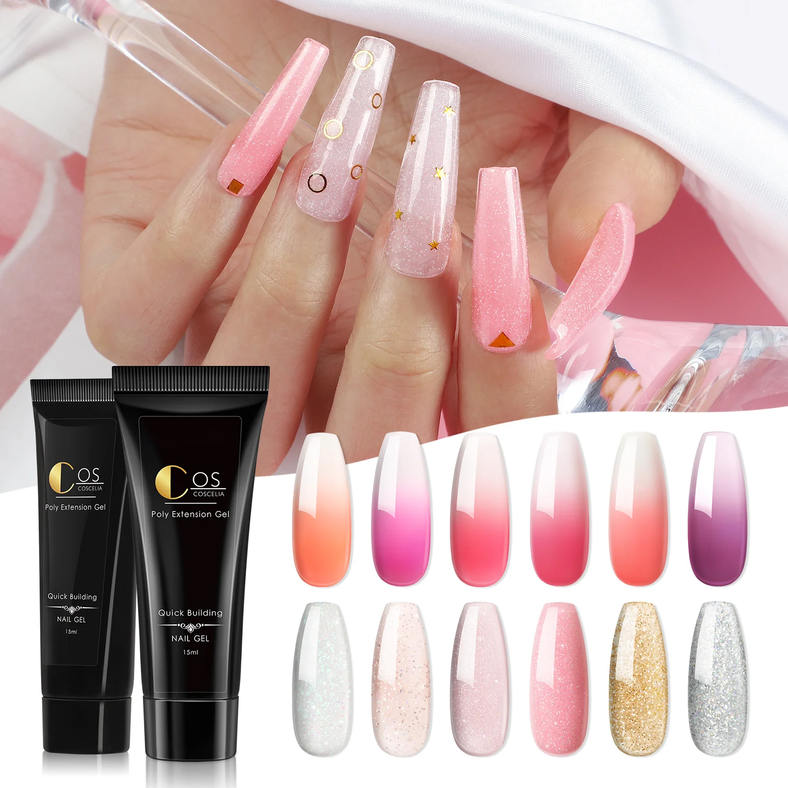Builder Extension Gel Wholesale Salon Supplies 15ml Nail Art Strengthen Poly Builder For Nail Gel Acrylic Extension OEM Private
