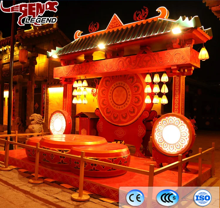 Colorful dimming lantern gongs and drums landscapes sculptures festivals carnival indoor and outdoor lantern exhibitions