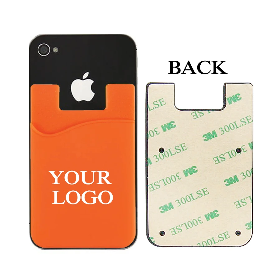 
NO MINIMUM Custom Silicone Card Holder For Phone, Cheapest Card Case For Mobile Call Phone 