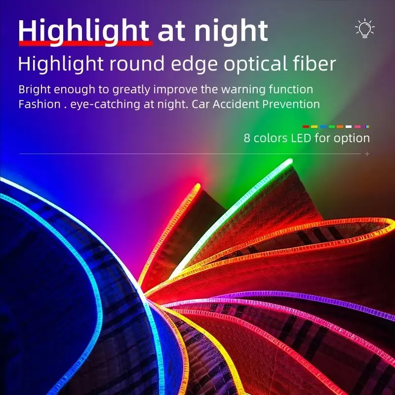 Colorful LED Bucket Hat Neon Rave Party Accessory Festival Outfit Light Up Rave Bucket Hat for Men Women Festival Hat