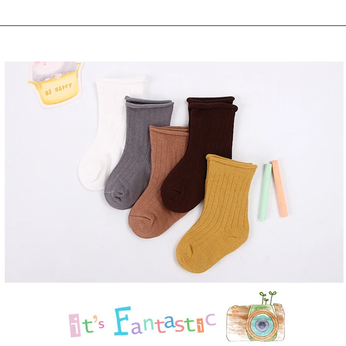 Лидер продаж, однотонные детские носки для мальчиков и девочек, хлопковые милые детские носки