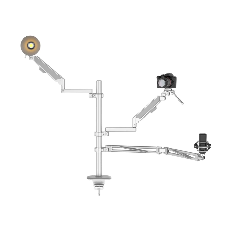 Folding Tablet Mobile Phone Cantilever Holder Desktop studio equipment Bracket Long Arms Clamp Stand