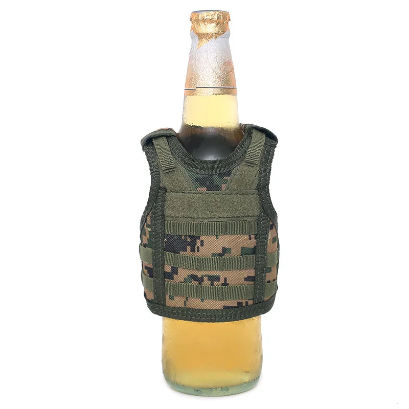 Wholesale Tactical Beer Bottle Beer Vest Cover Mini Miniature Molle Vest Personal Bottle Drink Set Adjustable Shoulder Straps
