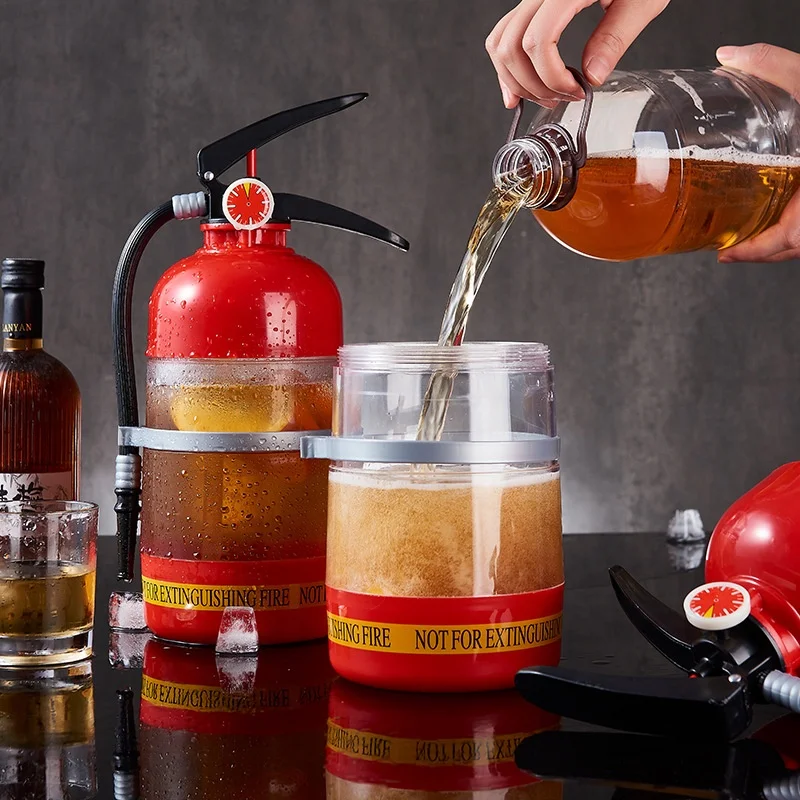 Fire Extinguisher Drinking Portable Barrel Plastic Game Glass Beverage Beer Drink Dispensers for Adults Party
