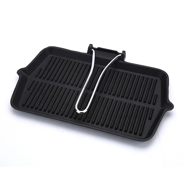 Foldable Large Frying Pan Non-Stick Portable Griddle Grill Pan with Folding Handle for Steak Meat Fish